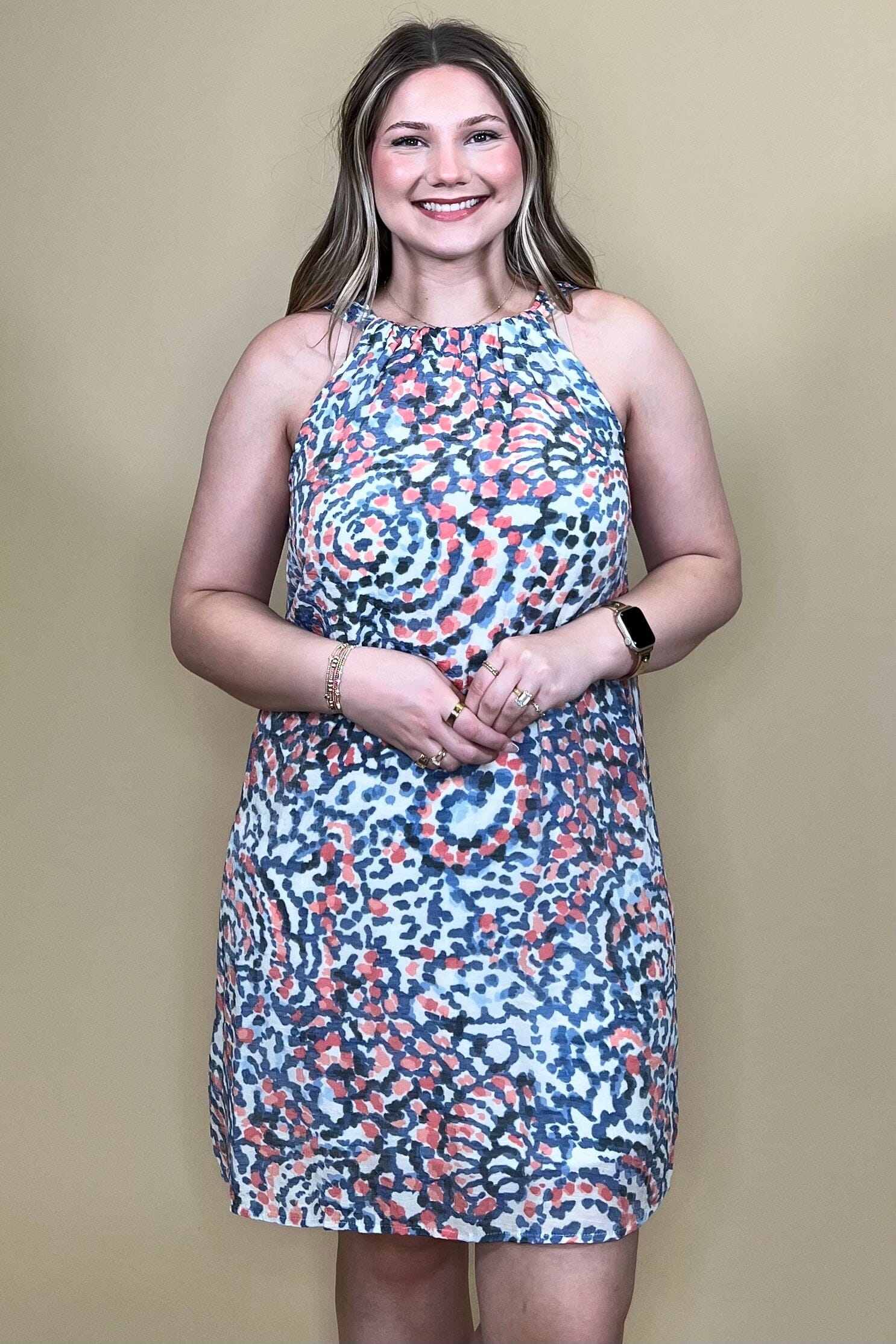 Sleeveless Dress w/Gathered Collar DRESS ZAC &amp; RACHEL 