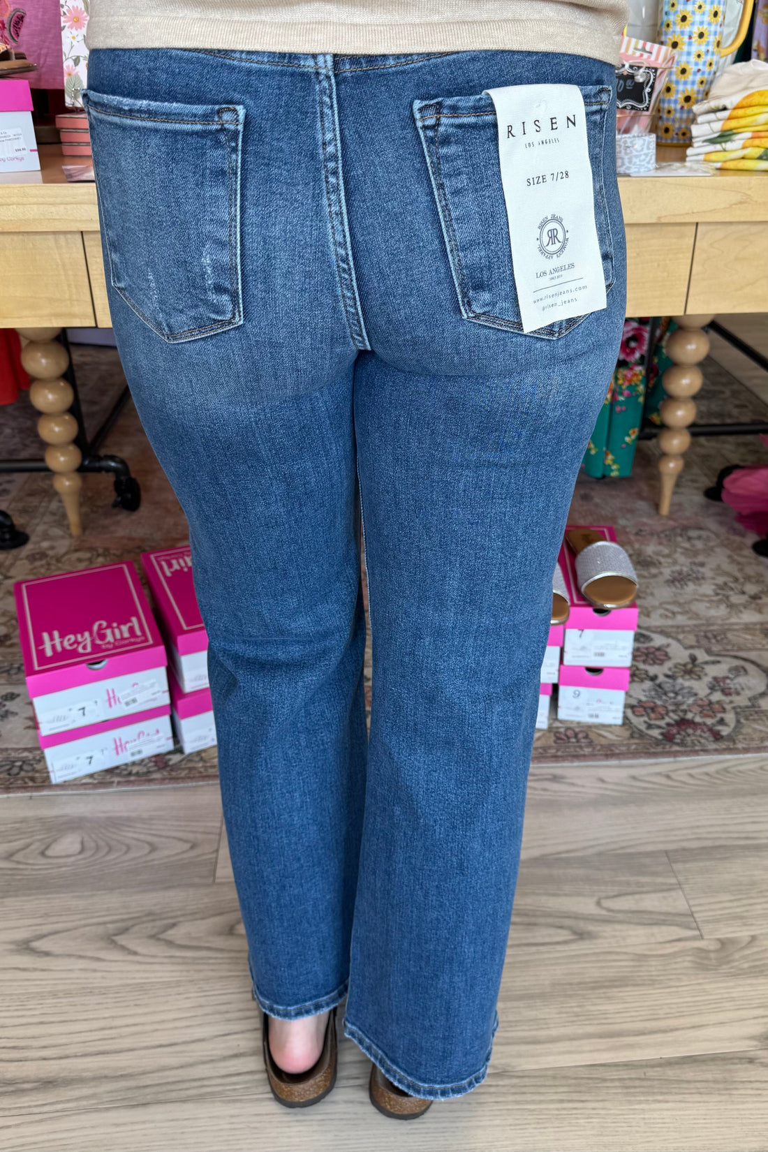 High Rise Straight Ankle Relaxed Fit JEANS RISEN 