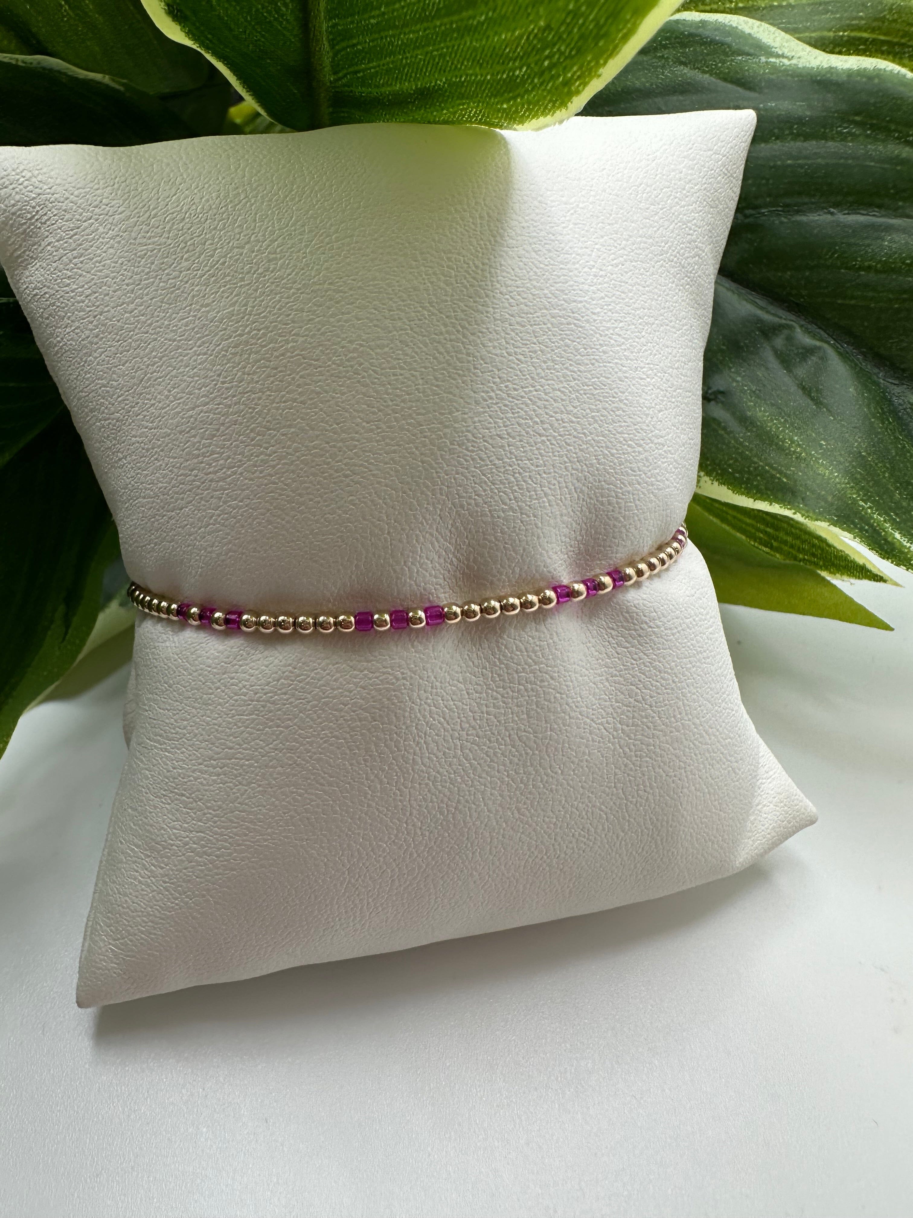 Enewton Hope Joy Pattern 2mm Bead Bracelet- Fuchsia JEWELRY ENEWTON 