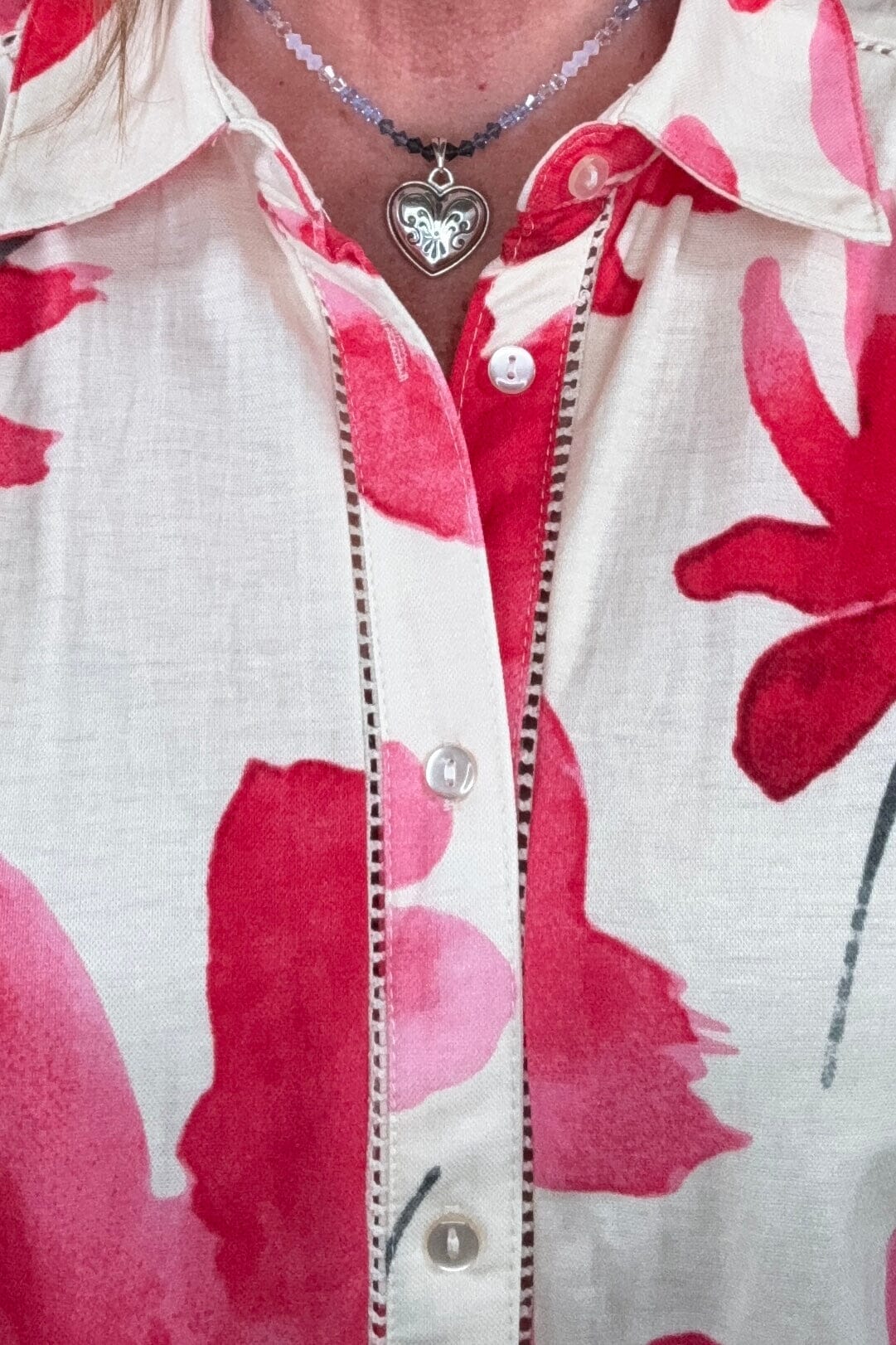 Printed Short Sleeve Tie Front Shirt MISSY TOP SPECIAL TRIBAL 