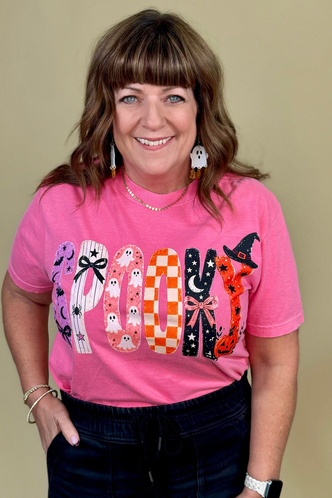 Spooky Letters Tee Shirt MISSY BASIC KNIT:~~Unassigned~~ ENVEE MEE 