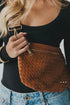 Westlyn Diagonal Woven Bum Bag-Brown HANDBAGS PRETTY SIMPLE 