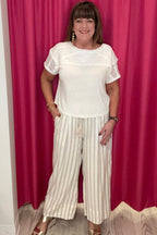 Short Sleeve Dolman Boat Neck Knit Top w/Lace MISSY TOP SPECIAL LIVERPOOL 