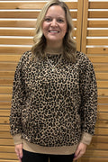 Long Sleeve Leopard Printed Mock Neck JRTOP CASUAL TOP SOUTHERN GRACE 