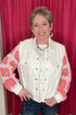 Denim Jacket w/Long Crochet Sleeve OUTFIT COMPLETER DAVI&DANI 