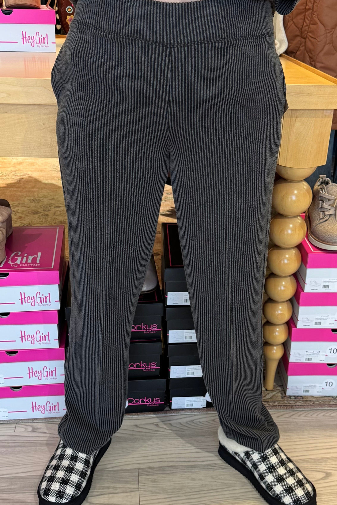 Pull On Textured Pant w/Pockets BOTTOMS SOUTHERN LADY