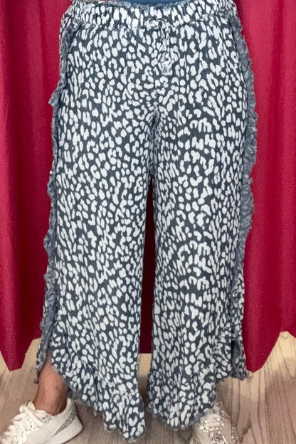 Pull On Pant w/Ruffle Fringe Detail BOTTOMS EASEL 