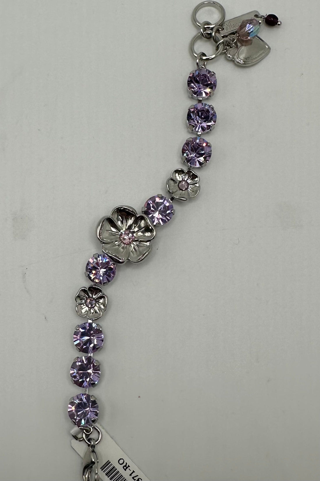 Medium Round Bracelet with Amethyst and Rhodium Flowers BETTERBRANDJEWELRY MICHALSMARIANA 