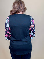 Halloween Printed Sleeve Top JRTOP CASUAL TOP:~~Unassigned~~ YOURFASHIONWHOL 