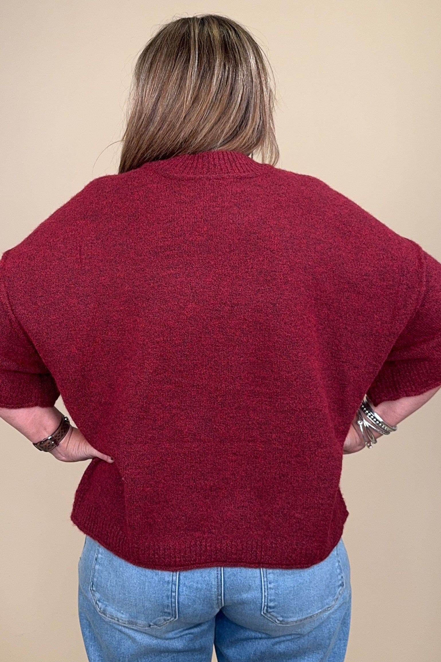 Lofty Elbow Sleeve Crew Neck Sweater MISSY TOP SPECIAL TRIBAL 
