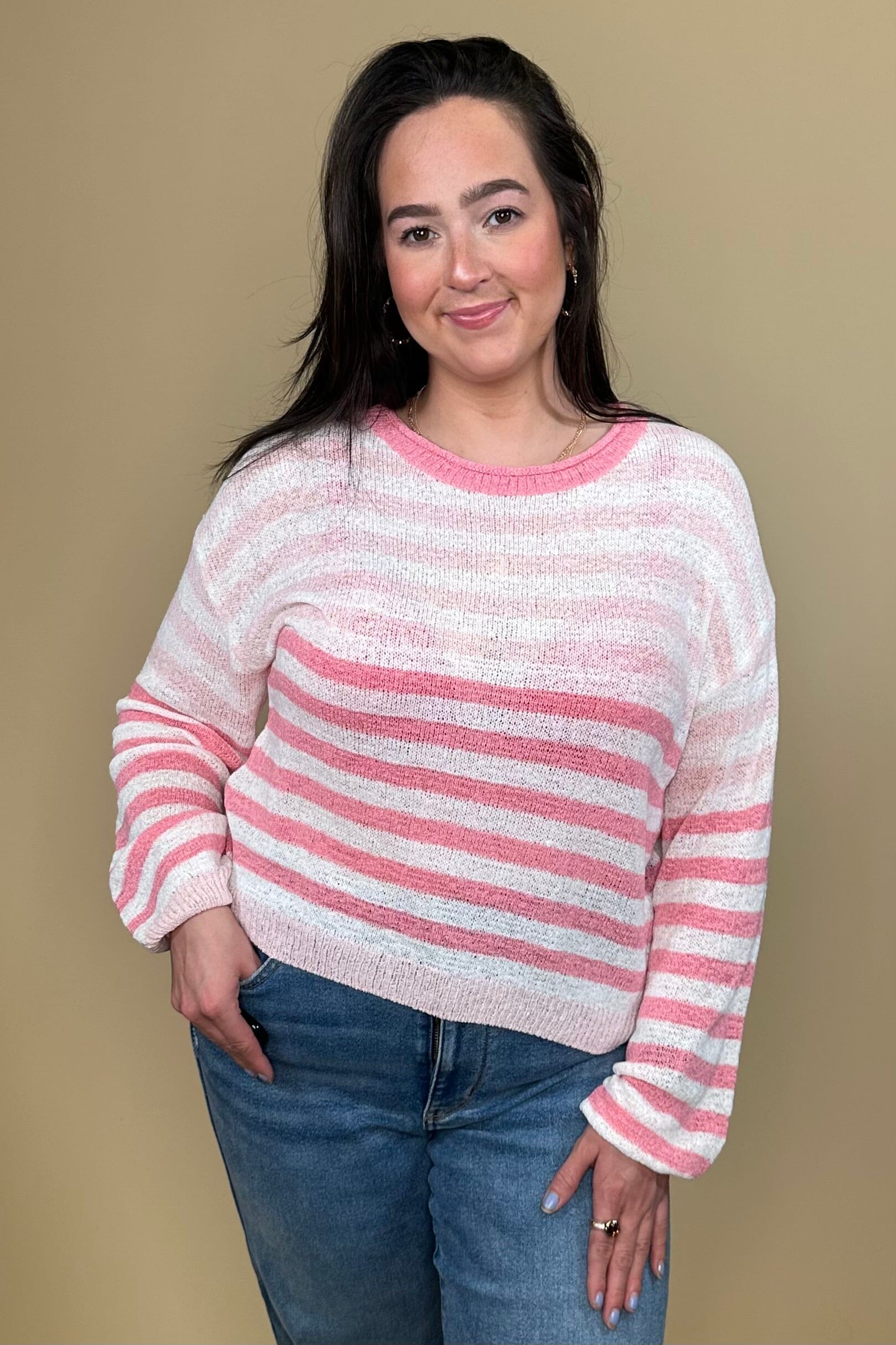 Long Sleeve Striped Sweater JRTOP CASUAL TOP DREAMERS 