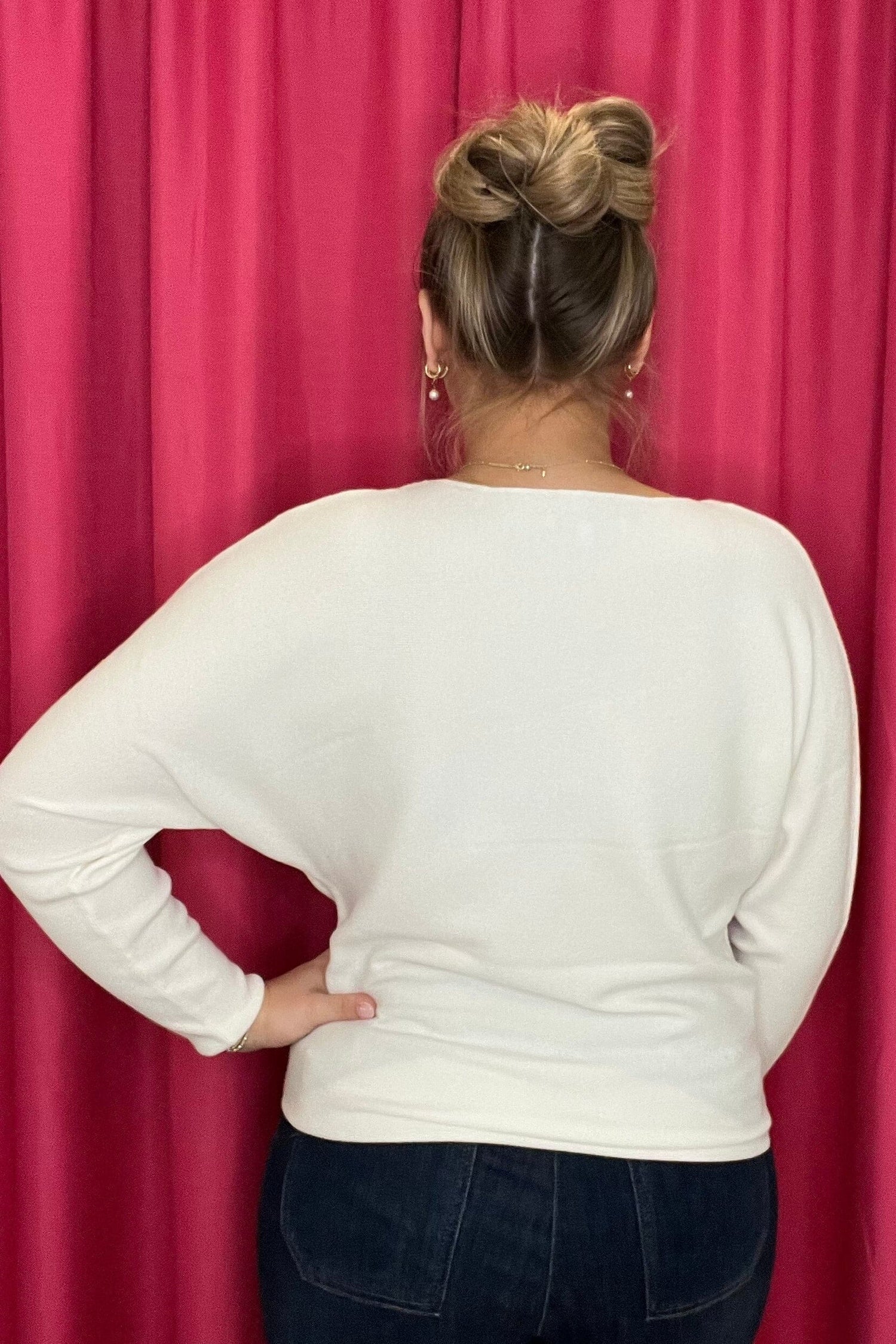 3/4 Sleeve Scoop Neck Sweater MISSY TOP SPECIAL KEREN HART 