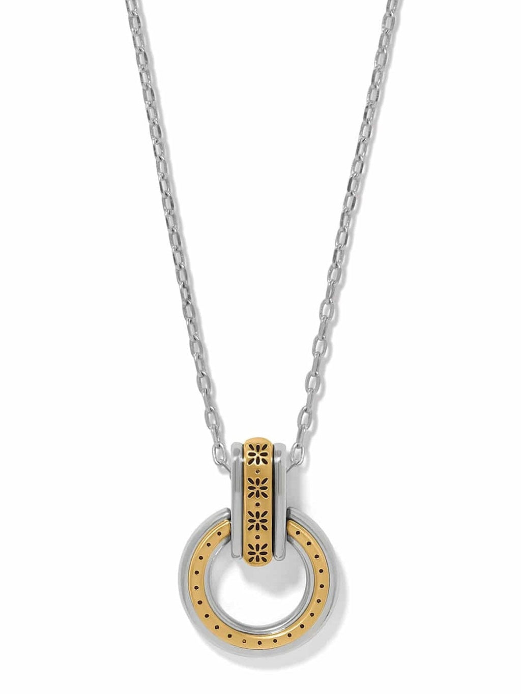 Mosaic Two Tone Link Ring Necklace BJEWELRY:~~Unassigned~~ LEEGIN-BRIGHTON 