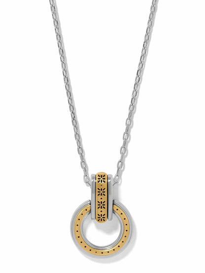 Mosaic Two Tone Link Ring Necklace BJEWELRY:~~Unassigned~~ LEEGIN-BRIGHTON 