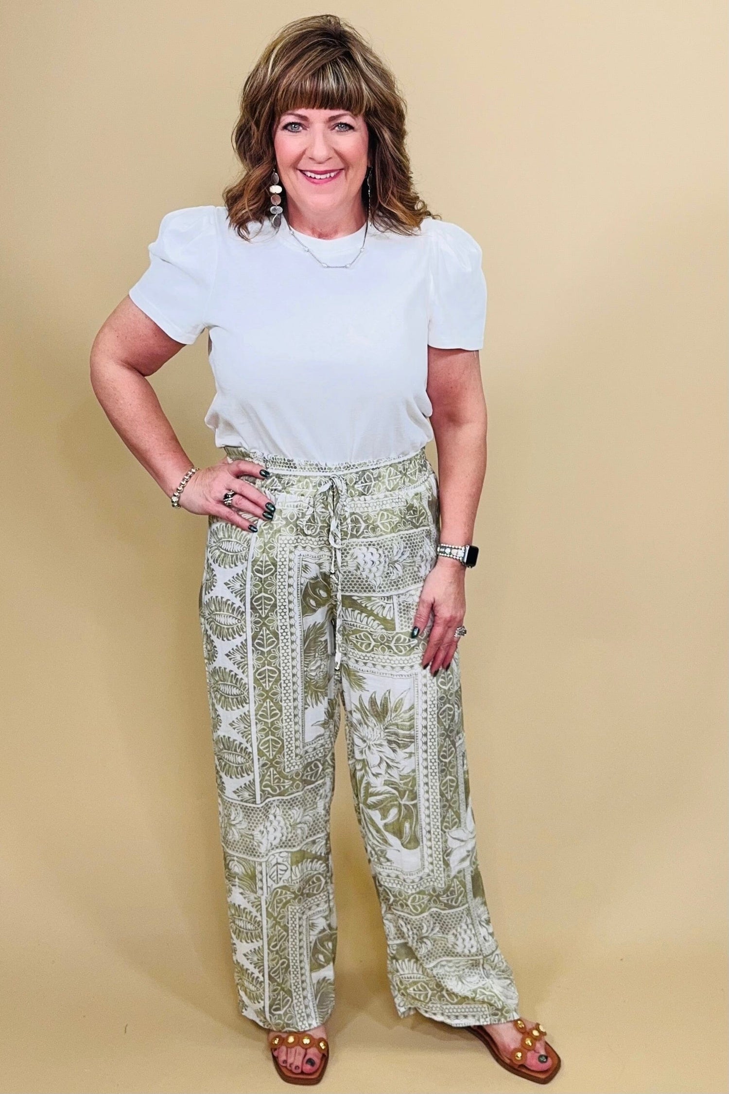 Printed Pull On Pant w/Drawcord BOTTOMS KEREN HART 