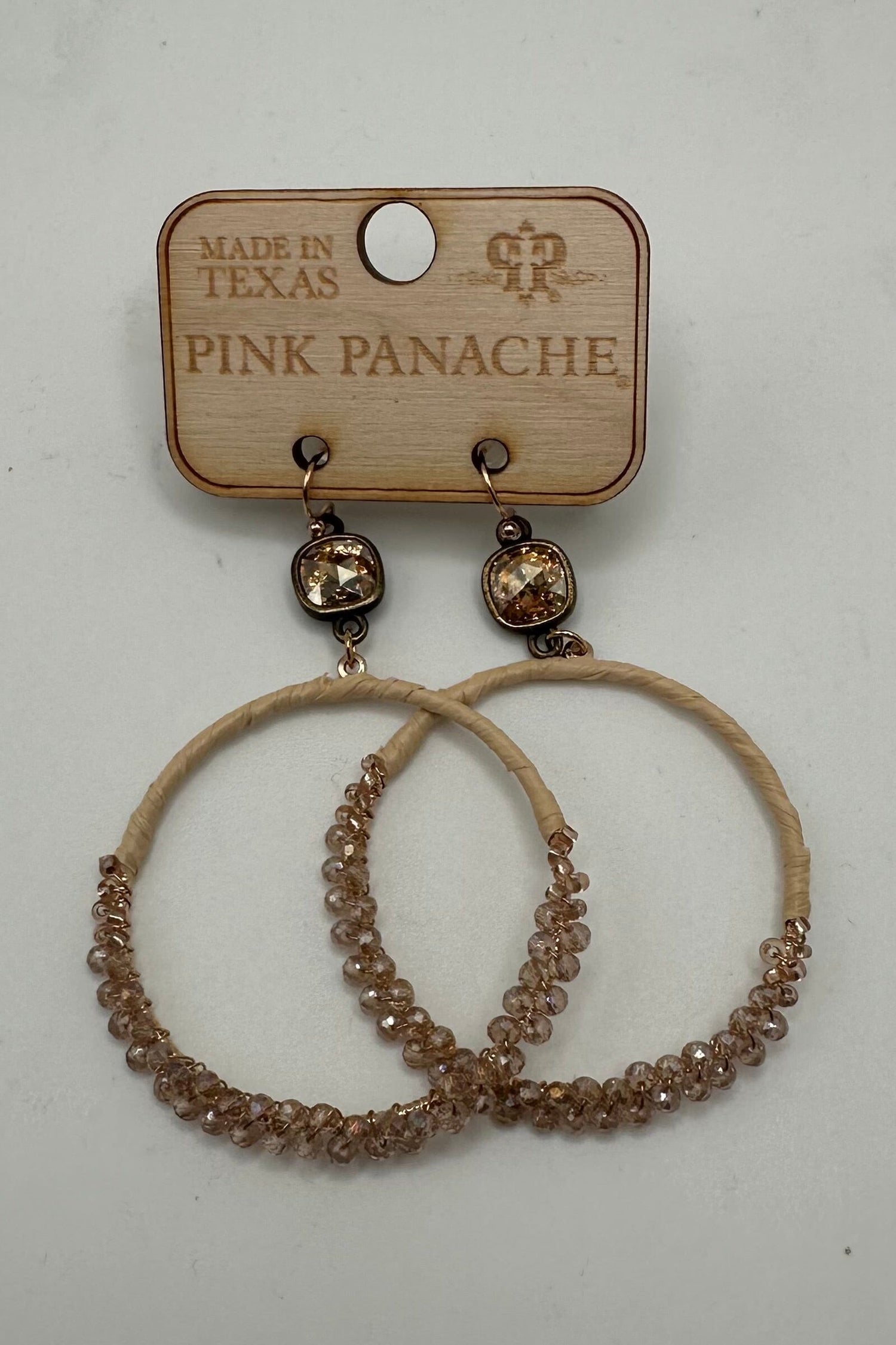Champagne Crystal Wrapped Hoops