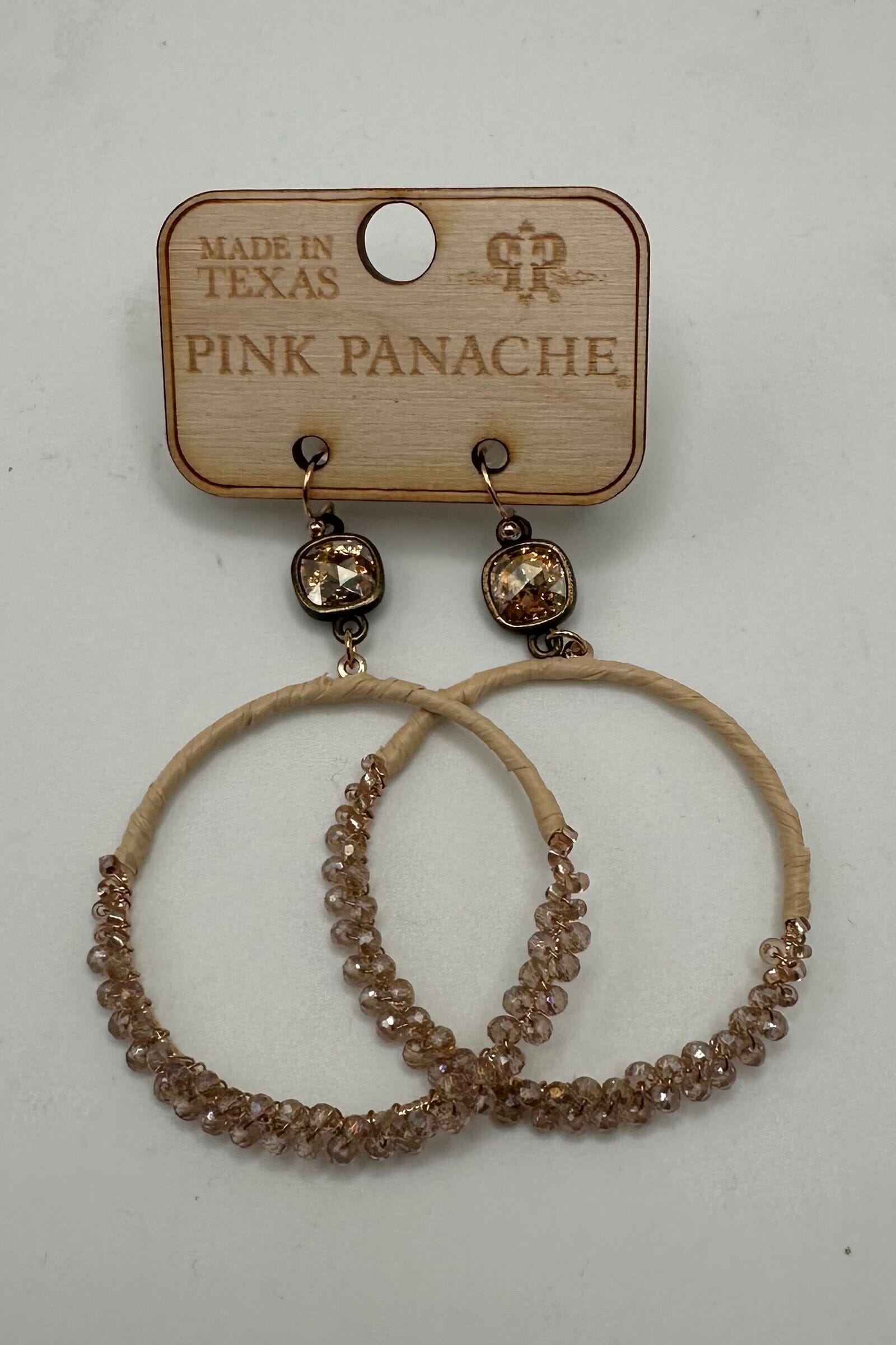 Champagne Crystal Wrapped Hoops