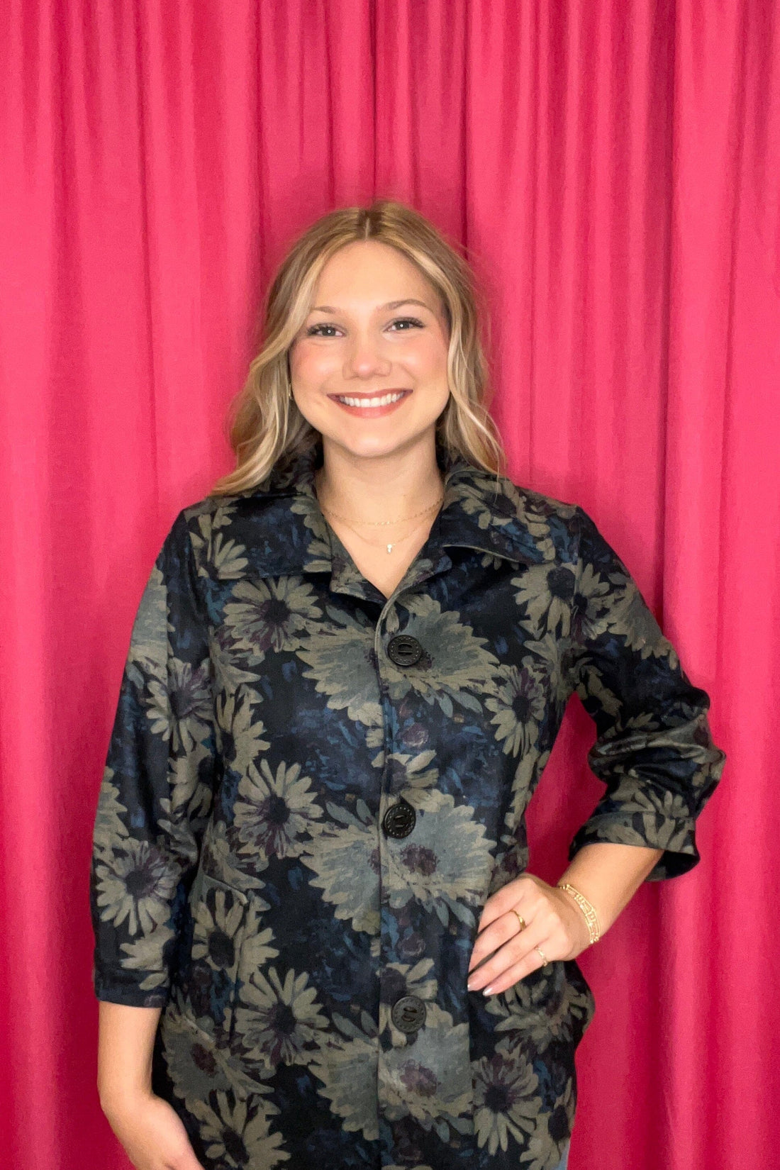 Long Floral Printed Jacket JACKET CREATION 