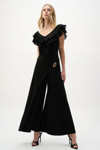 Pull On Pant w/ Gold Oval Buckle BOTTOMS JOSEPH RIBKOFF 