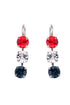 Medium Three Stone Earrings in "Americana" - Leverback Silver Plated BETTERBRANDJEWELRY MICHALSMARIANA 