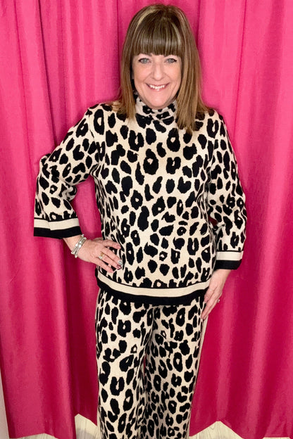 Animal Print Long Sleeve Pullover JRTOP CASUAL TOP ENTRO 