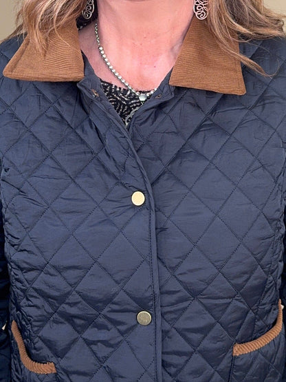 Quilted Jacket with Corduroy Trime JACKET:~~Unassigned~~ CREATION 
