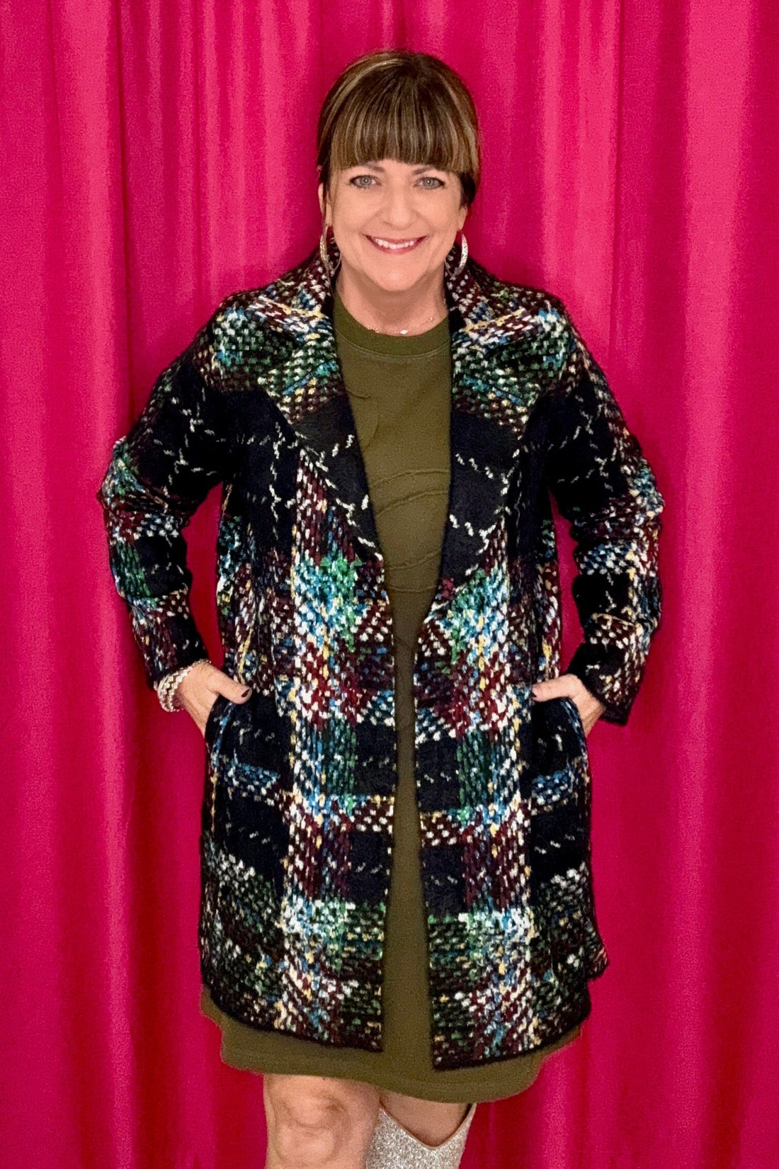 Long Sleeve Open Front Sweater Coat JACKET LIVERPOOL 
