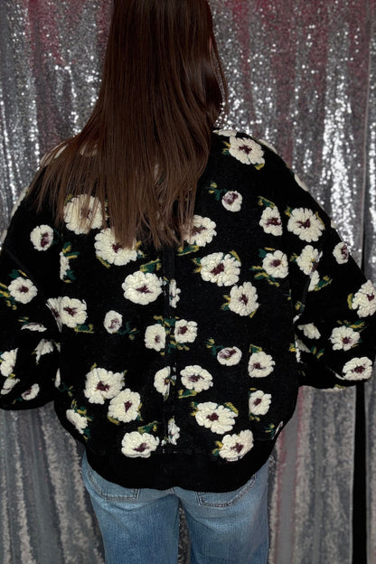 Long Sleeve Sweater w/3D Flowers JRTOP CASUAL TOP EASEL 