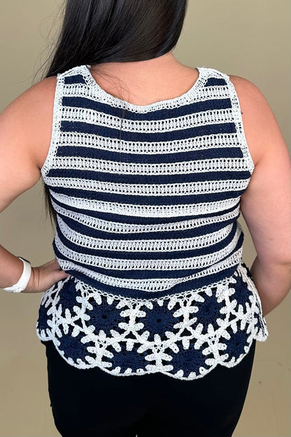 Contrast Sleeveless Crochet Top MISSY TOP SPECIAL CHARLIEB 
