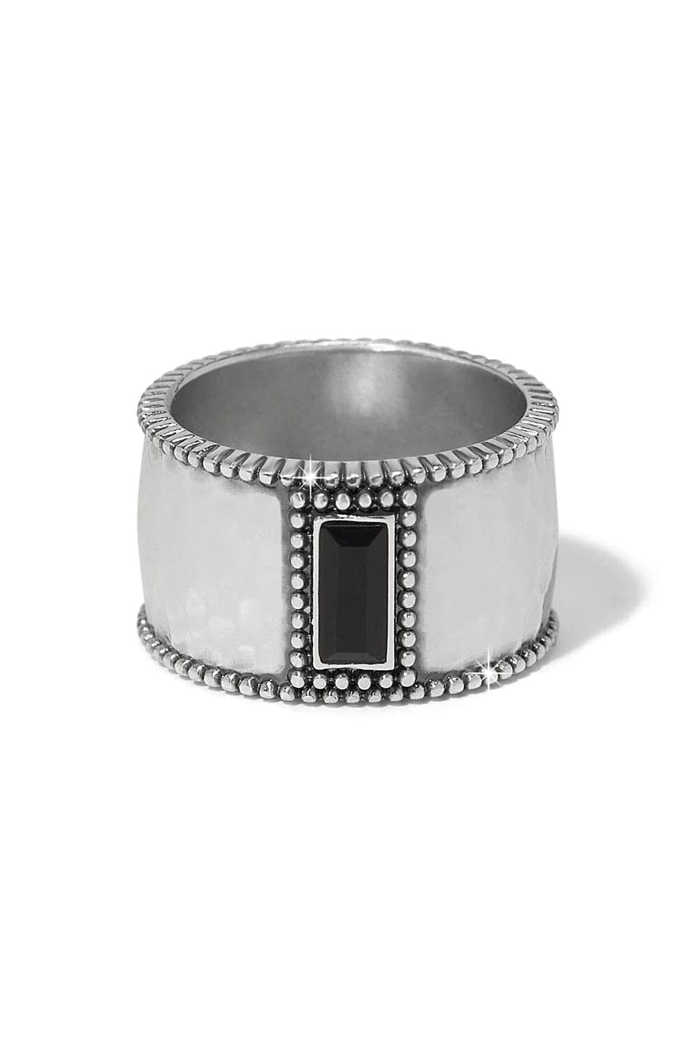 Pretty Tough Black Gem Wide Band Ring BRING Brighton Collectables 7 