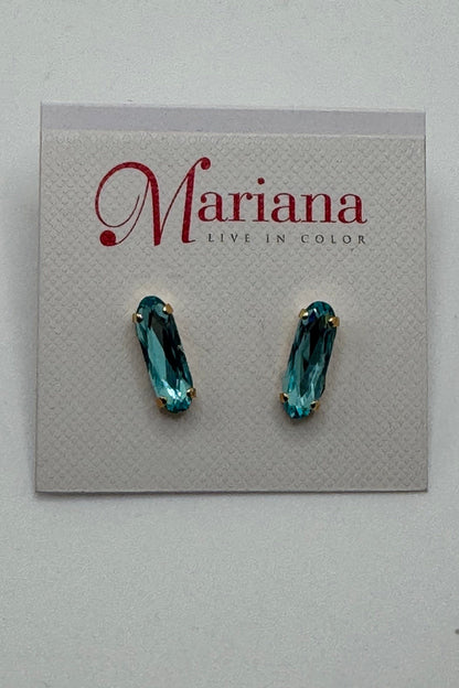 Long Oval Single Post Earring in &quot;Aquamarine&quot; BETTERBRANDJEWELRY Mariana 