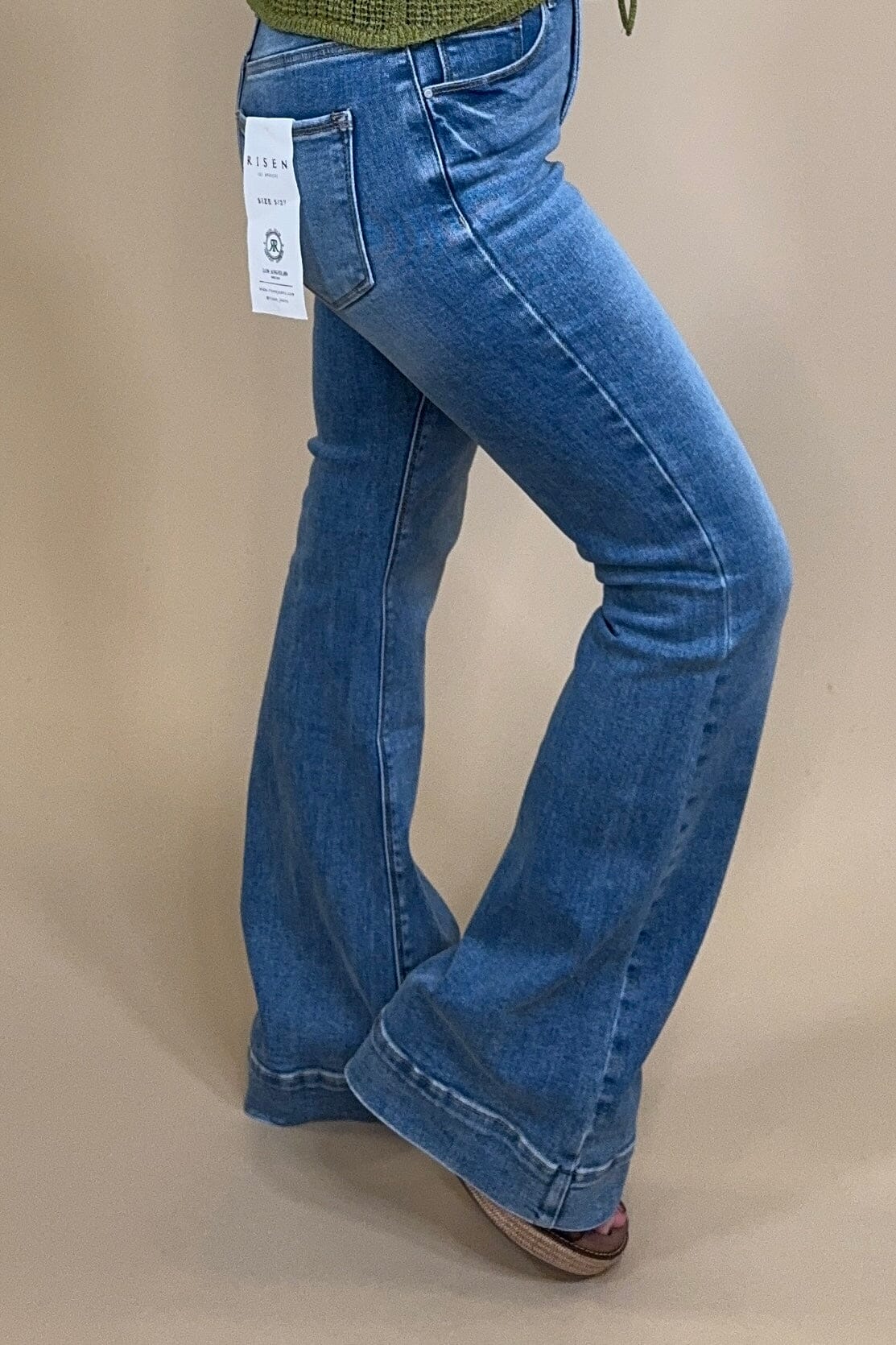 Tummy Control Comfort Waist High Rise Flare Jeans JEANS RISEN 