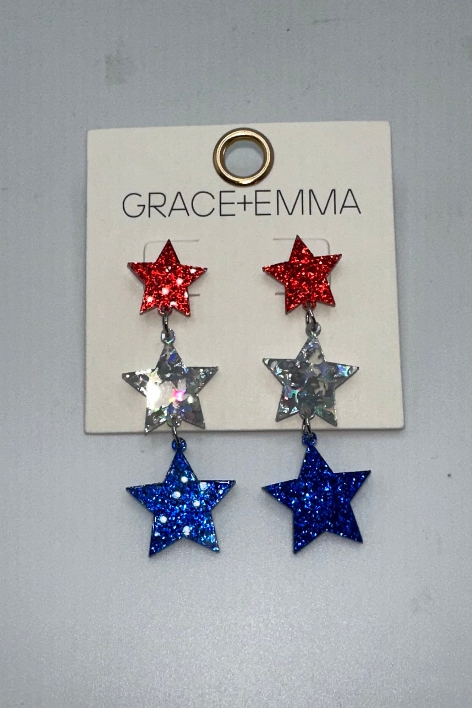 Patriotic Dangle Star Earrings JEWELRY SOUTHERN GRACE 