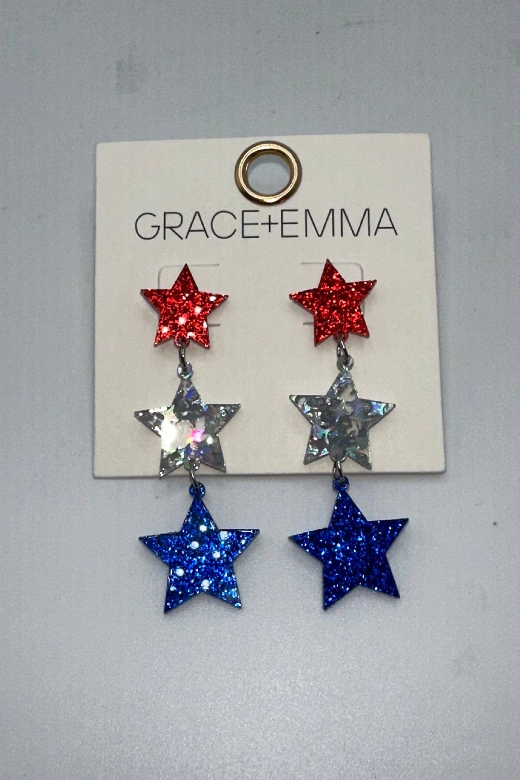 Patriotic Dangle Star Earrings JEWELRY SOUTHERN GRACE 