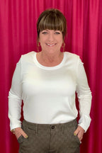 Long Sleeve Scoop Neck Knit Top MISSY BASIC KNIT LIVERPOOL 