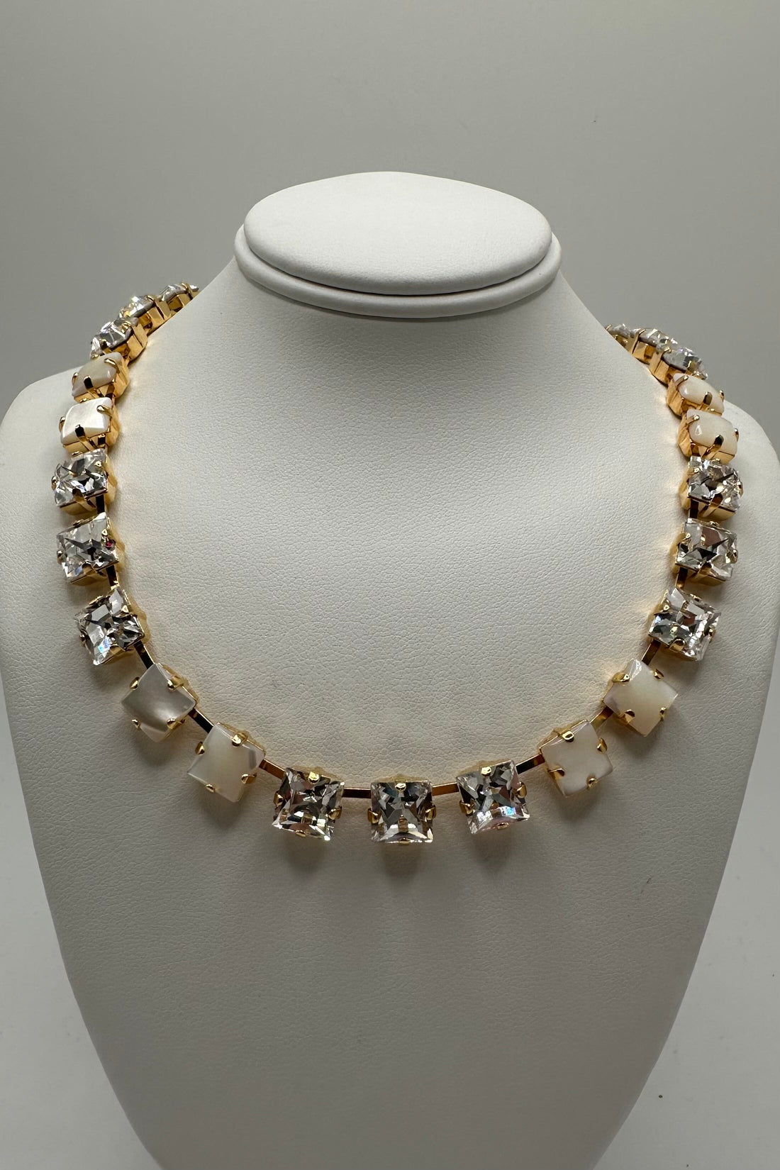 Medium Square Necklace in White Shell and On a Clear Day - Yellow Gold BETTERBRANDJEWELRY MICHALSMARIANA 