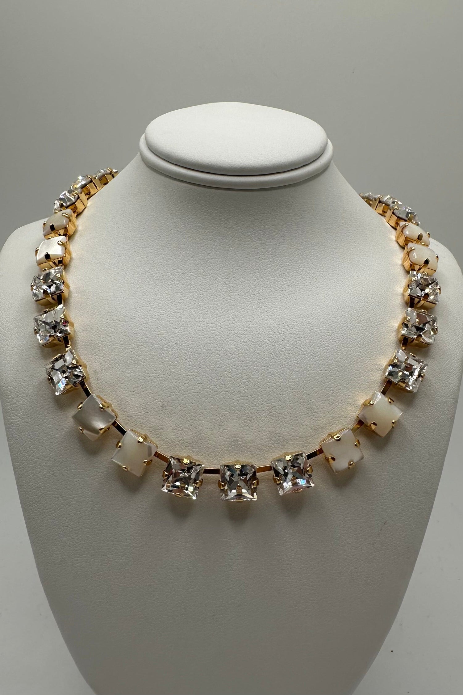 Medium Square Necklace in White Shell and On a Clear Day - Yellow Gold BETTERBRANDJEWELRY MICHALSMARIANA 