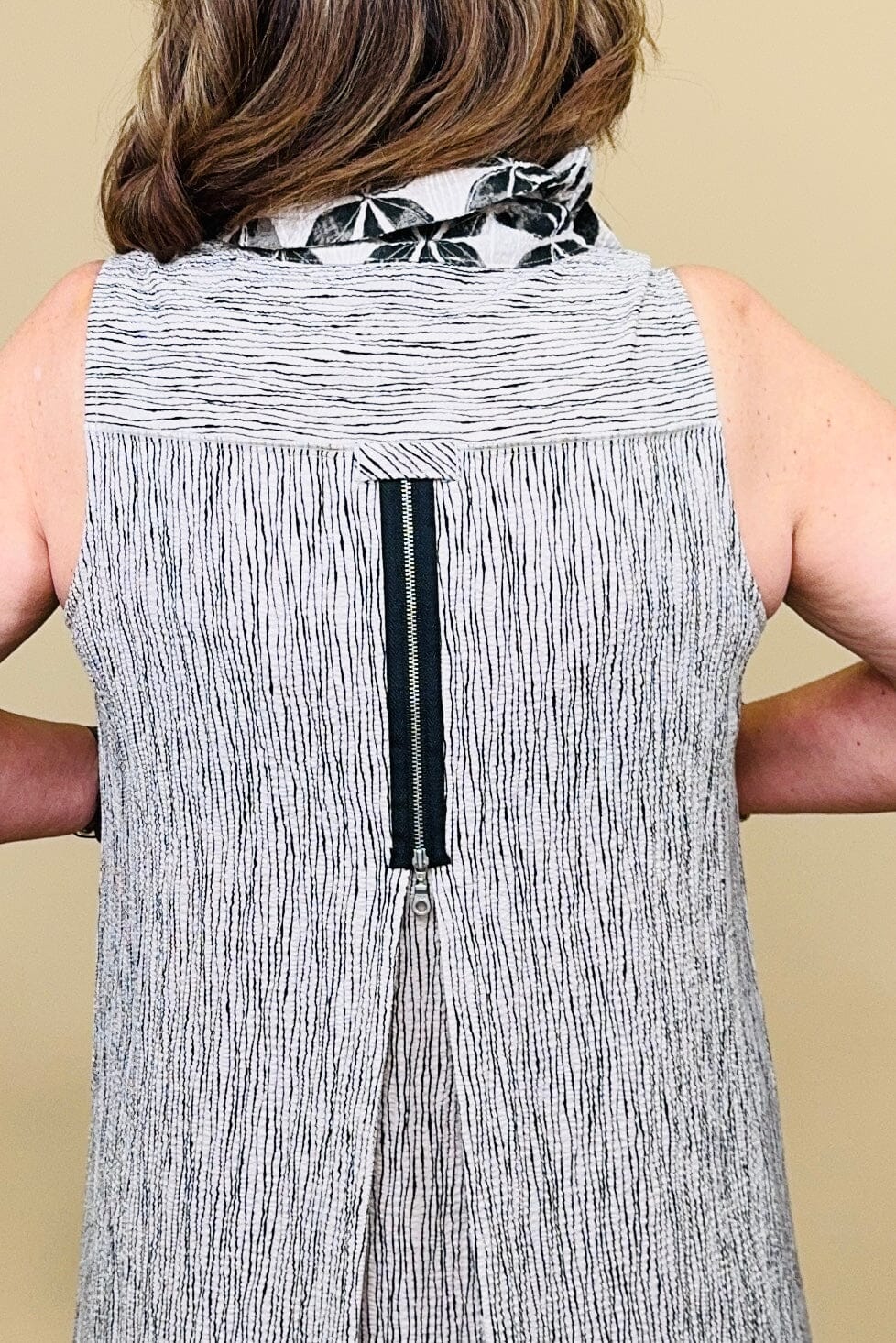Crinkle Crepe Floral Tank Dress w/Ruffle Collar DRESS HABITAT 
