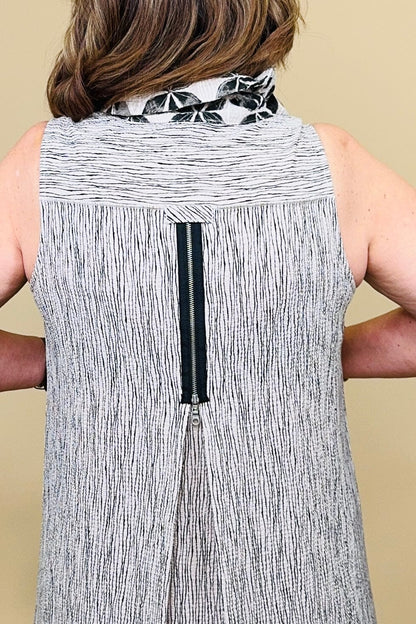 Crinkle Crepe Floral Tank Dress w/Ruffle Collar DRESS HABITAT 