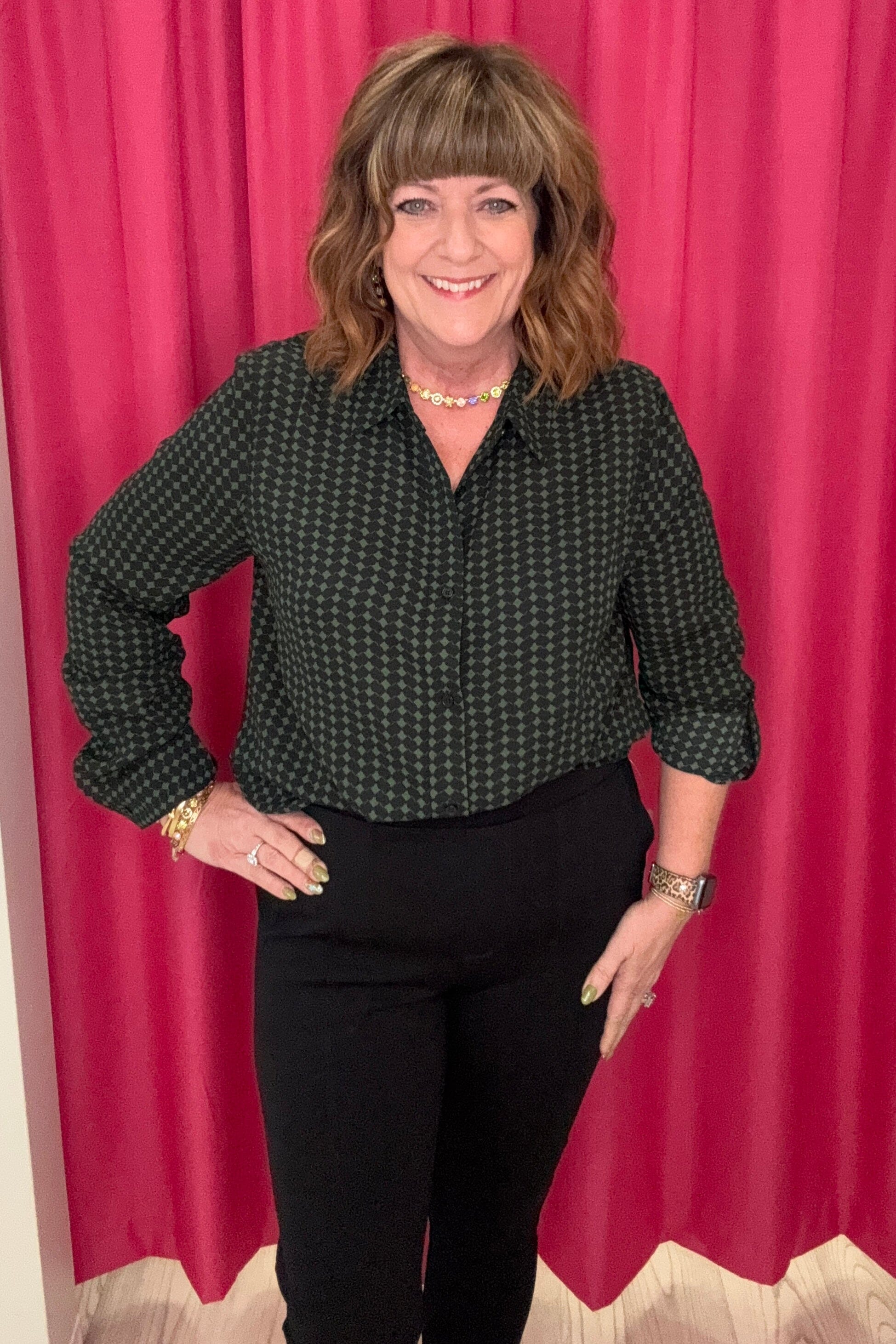 Long Sleeve Button Down Printed Top MISSY TOP SPECIAL ZAC &amp; RACHEL 