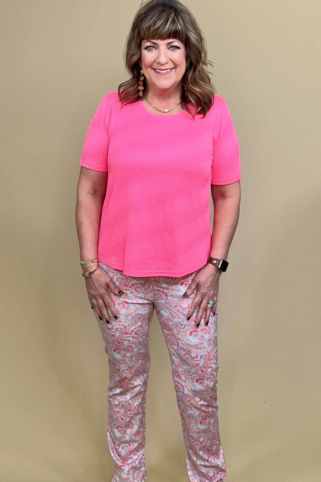 Short Sleeve Scoop Neck Ribbed Top MISSY TOP SPECIAL CREATION 