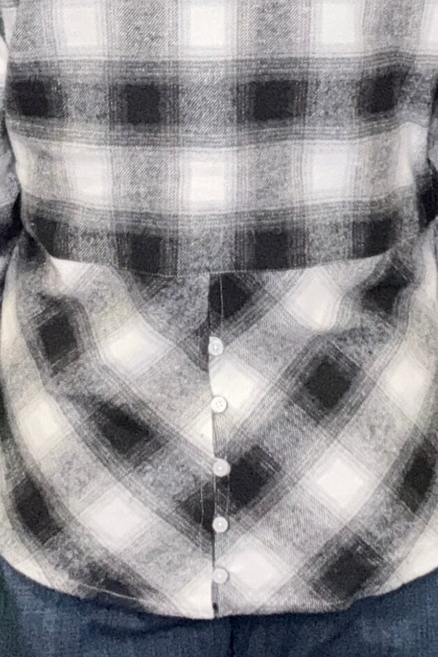 Long Sleeve Flannel Button Down MISSY TOP SPECIAL KEREN HART 