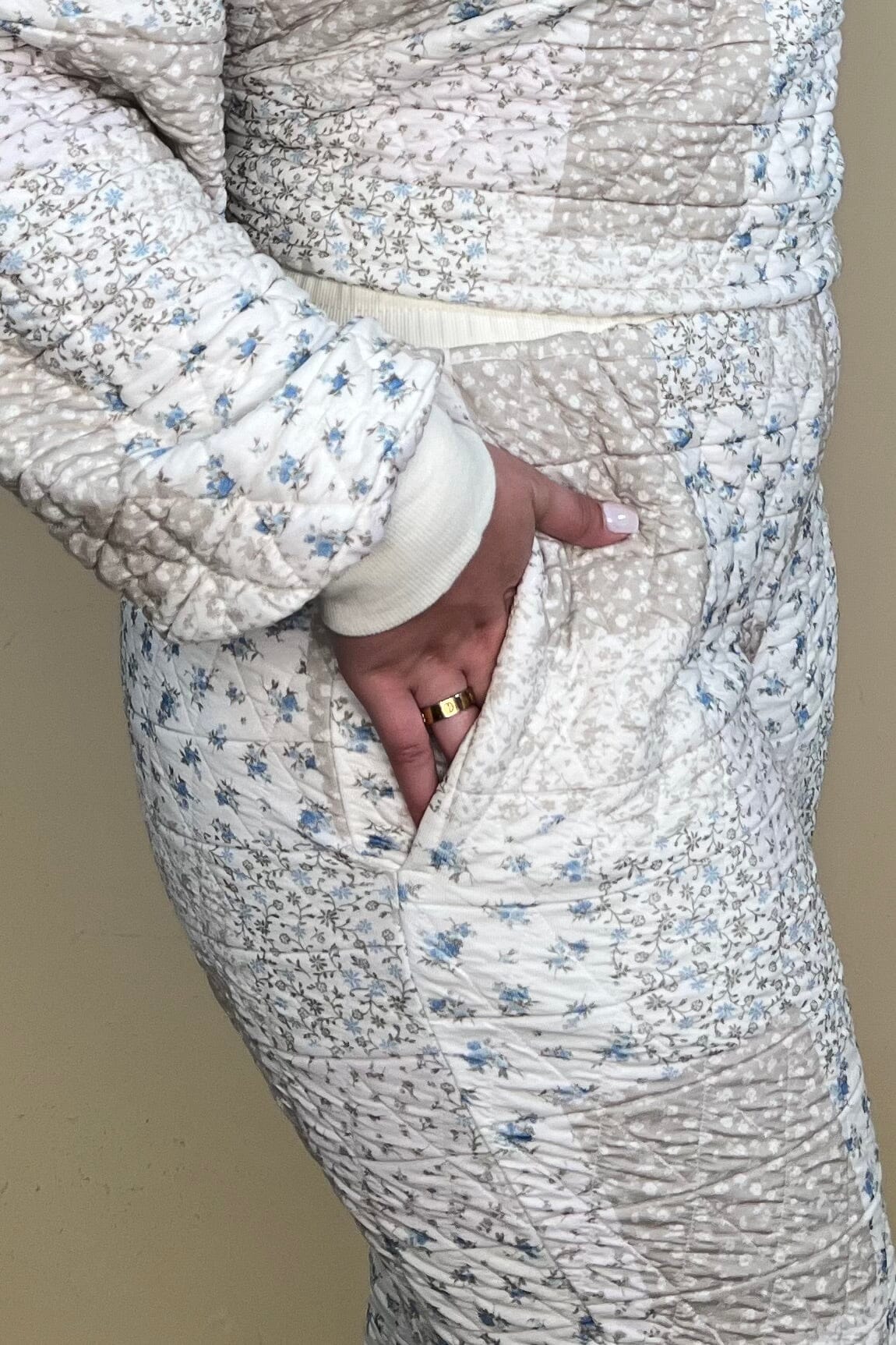Floral Patchwork Quilted Pants BOTTOMS BLUPEPPER 