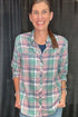 Long Sleeve Button Down Plaid Top MISSY TOP SPECIAL SOUTHERN LADY 
