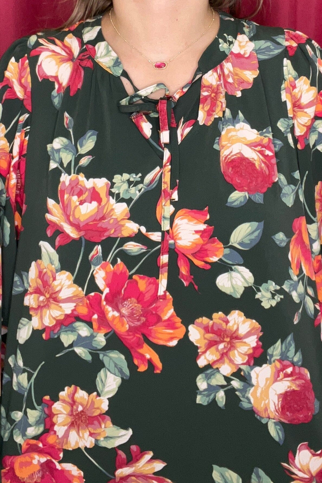 Long Sleeve Printed Top w/Tie JR TOP DRESSY EASEL 