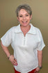 Short Sleeve Half Zip Gauze Shirt MISSY TOP SPECIAL PARSLEY & SAGE WHT S 