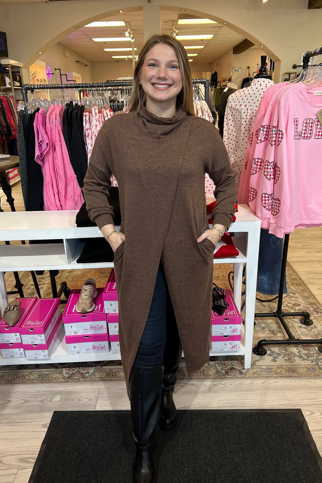 Long Sleeve Cowl Neck Pullover JR TOP DRESSY DEAR SCARLETT 