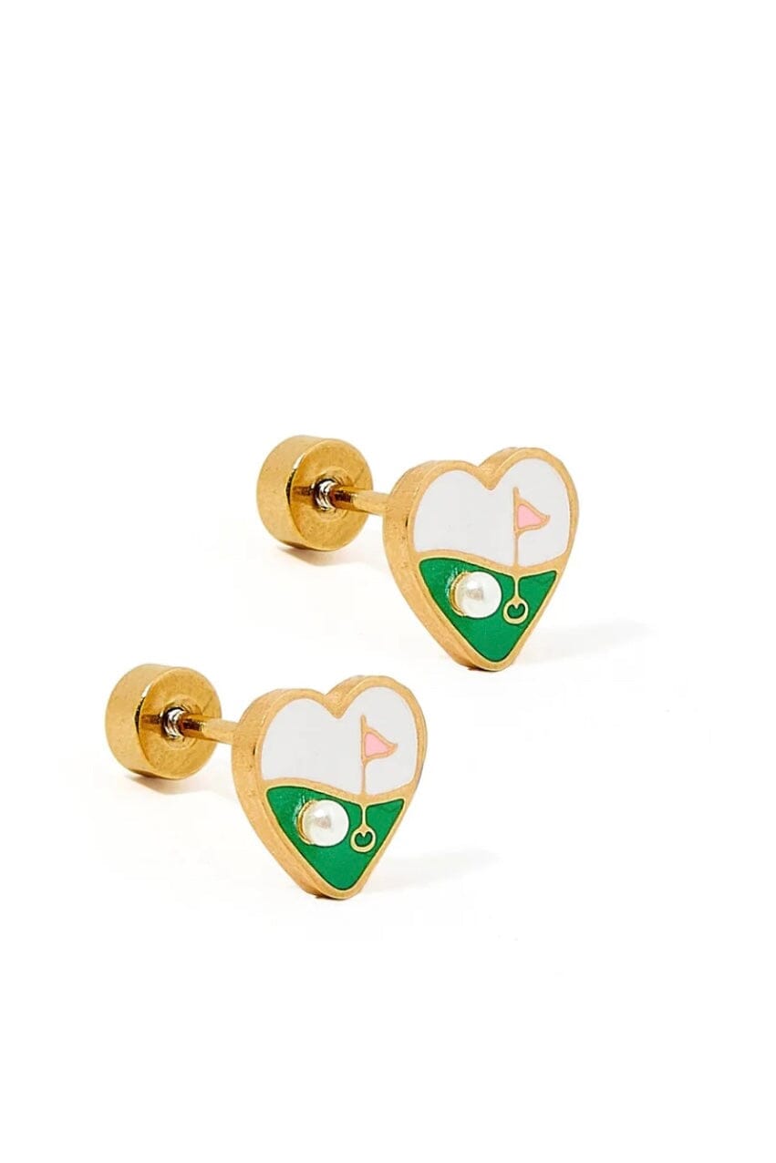 Golf Par-Tee Screwback Stud Earrings JEWELRY LINNY CO