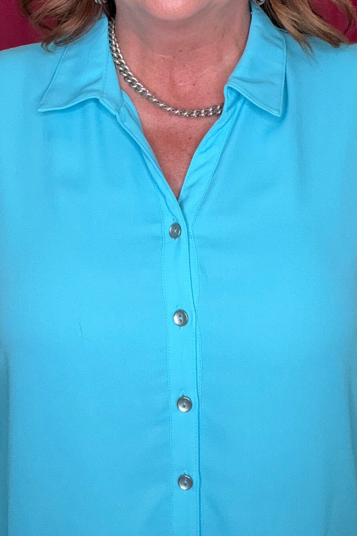 3/4 Sleeve Button Down Tiered Hem High/Low Seam MISSY TOP SPECIAL SOUTHERN LADY 