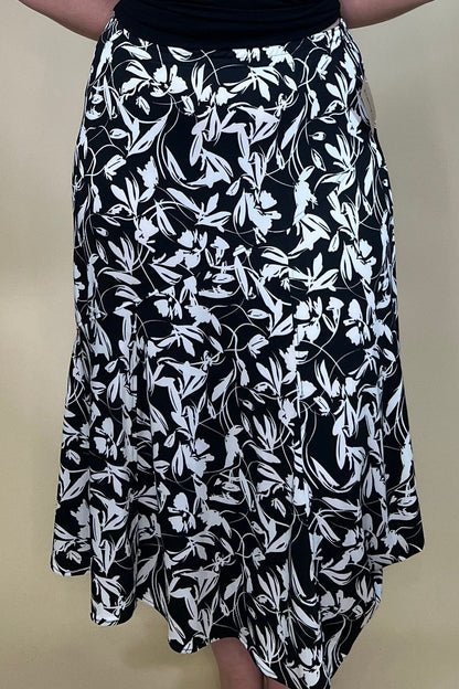Printed Pull On Midi Skirt BOTTOMS SOUTHERN LADY 